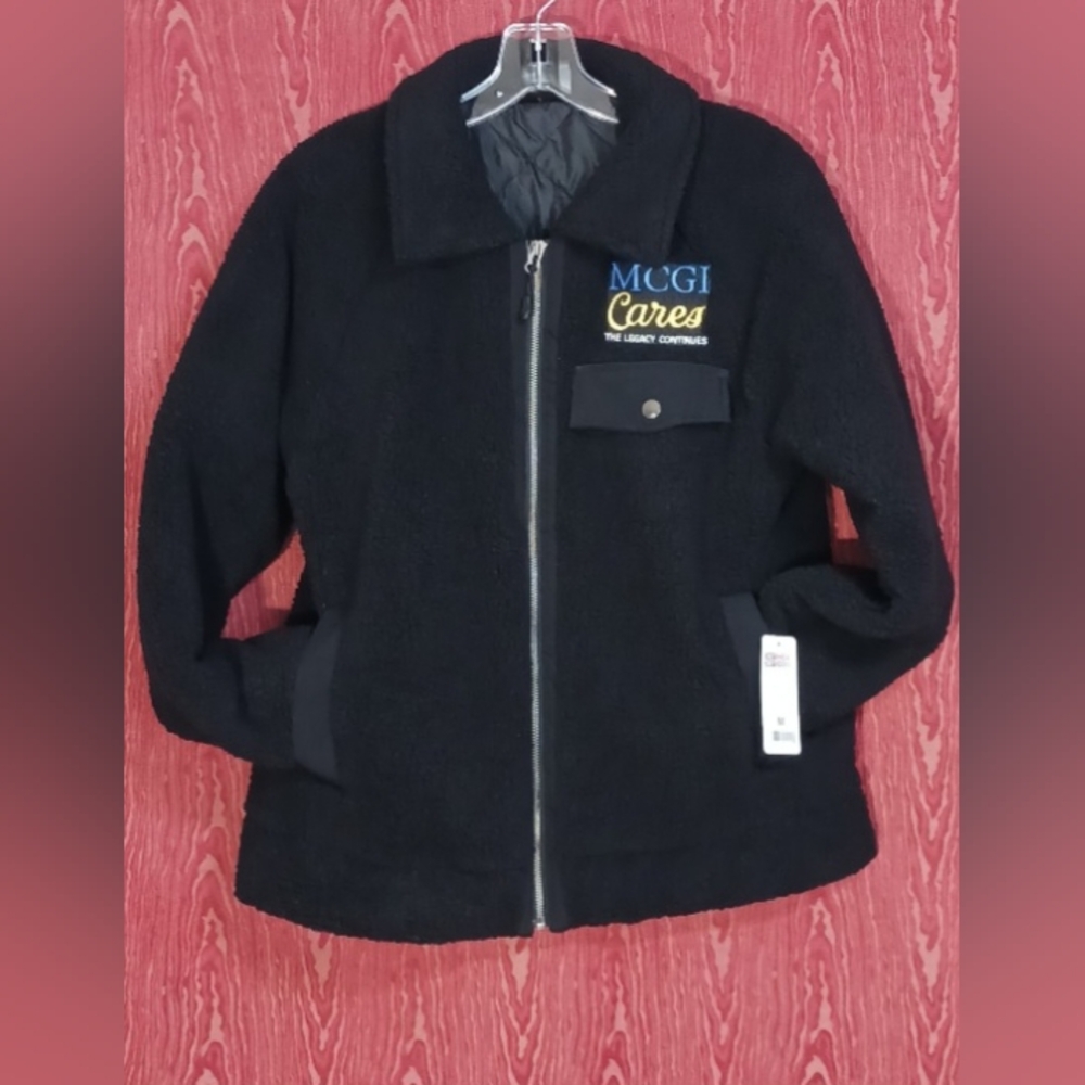 32° DEGREES MUGI Cares Black Zip-Up Long Sleeve Pocket Full Zip Jacket Size M